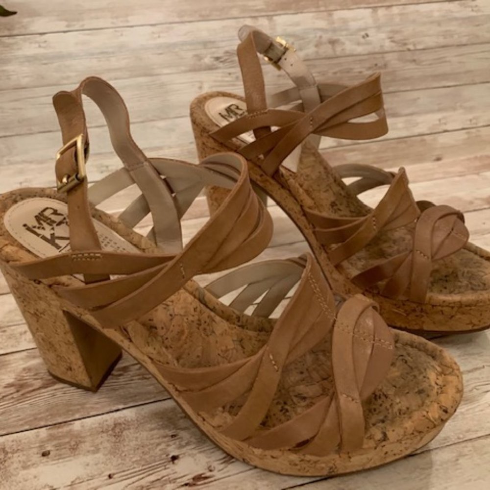 Market Cork Strappy Heeled Neutral Sandal